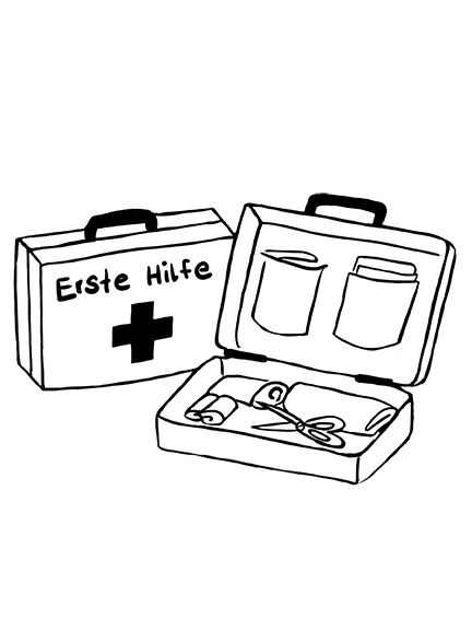 Erste Hilfe und Besuch bei der Rega